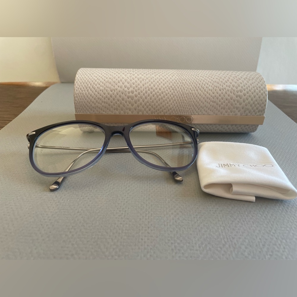 Jimmy Choo Blue and Silver Glasses